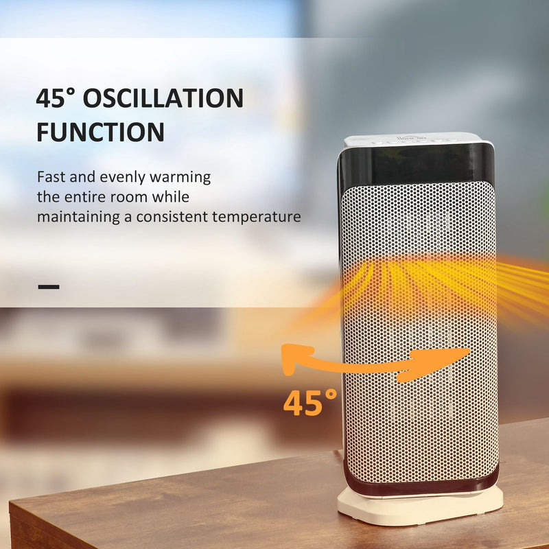 Portable Oscillating Ceramic Space Heater with Overheating & Tip-Over Protection