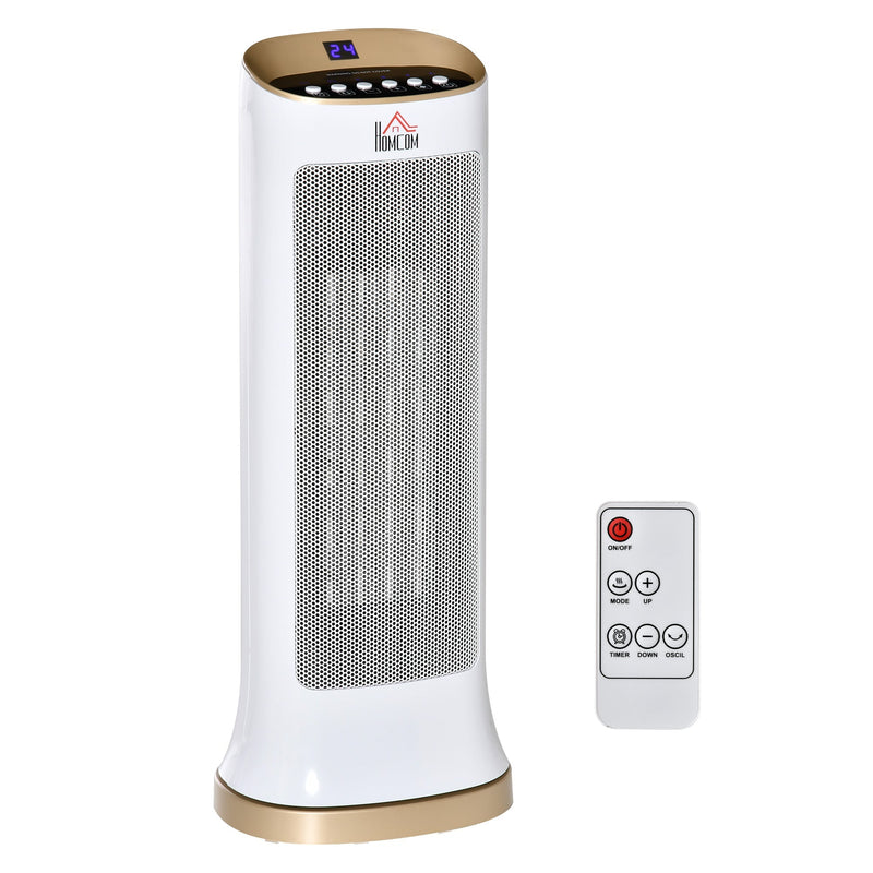 Ceramic Indoor 45° Oscillating Space Heater With Remote